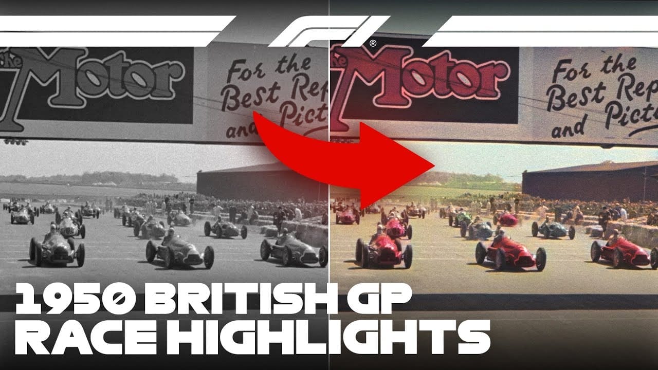 The FIRST Formula 1 Race! | 1950 British Grand Prix Highlights Colourised!